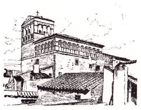 Dibujo del monasterio de San Jorge en Tauste