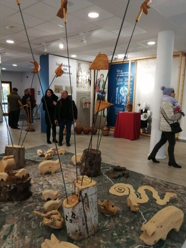 Eva María Alquezar y José Luis Blázquez visitan Tauste
